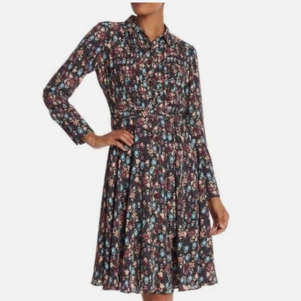 NANETTE NANETTE LAPORE  Floral Pleated Pintuck Shirt Dress - Picture 2 of 10